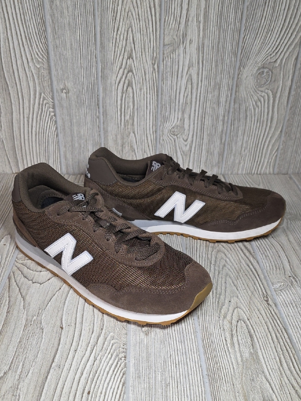 New Balance 515 v3 Dark Mushroom Brown & White Retro Runner Sneakers Mens 11.5